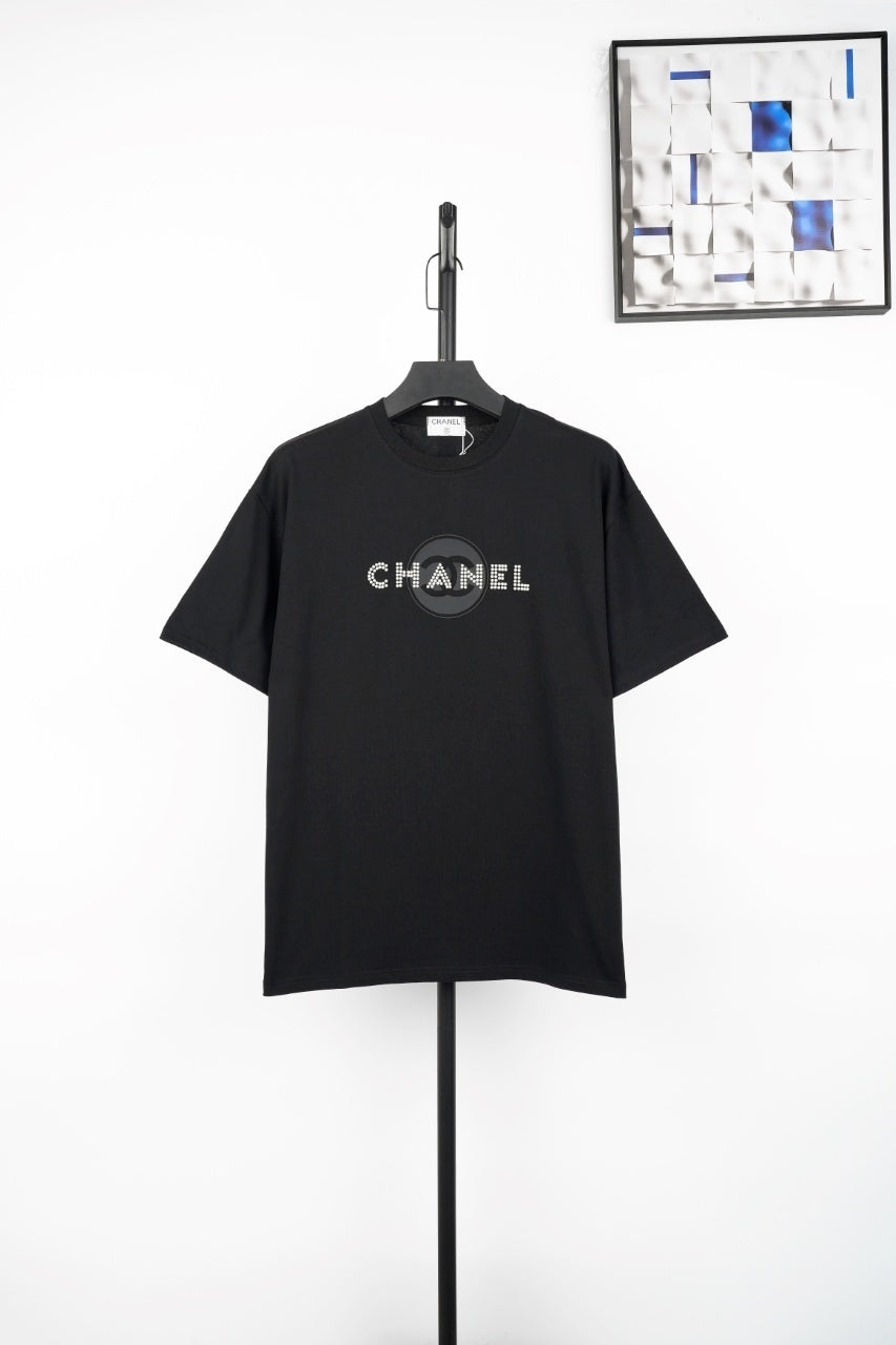 Chanel Pearl Logo Short-Sleeve T-Shirt
