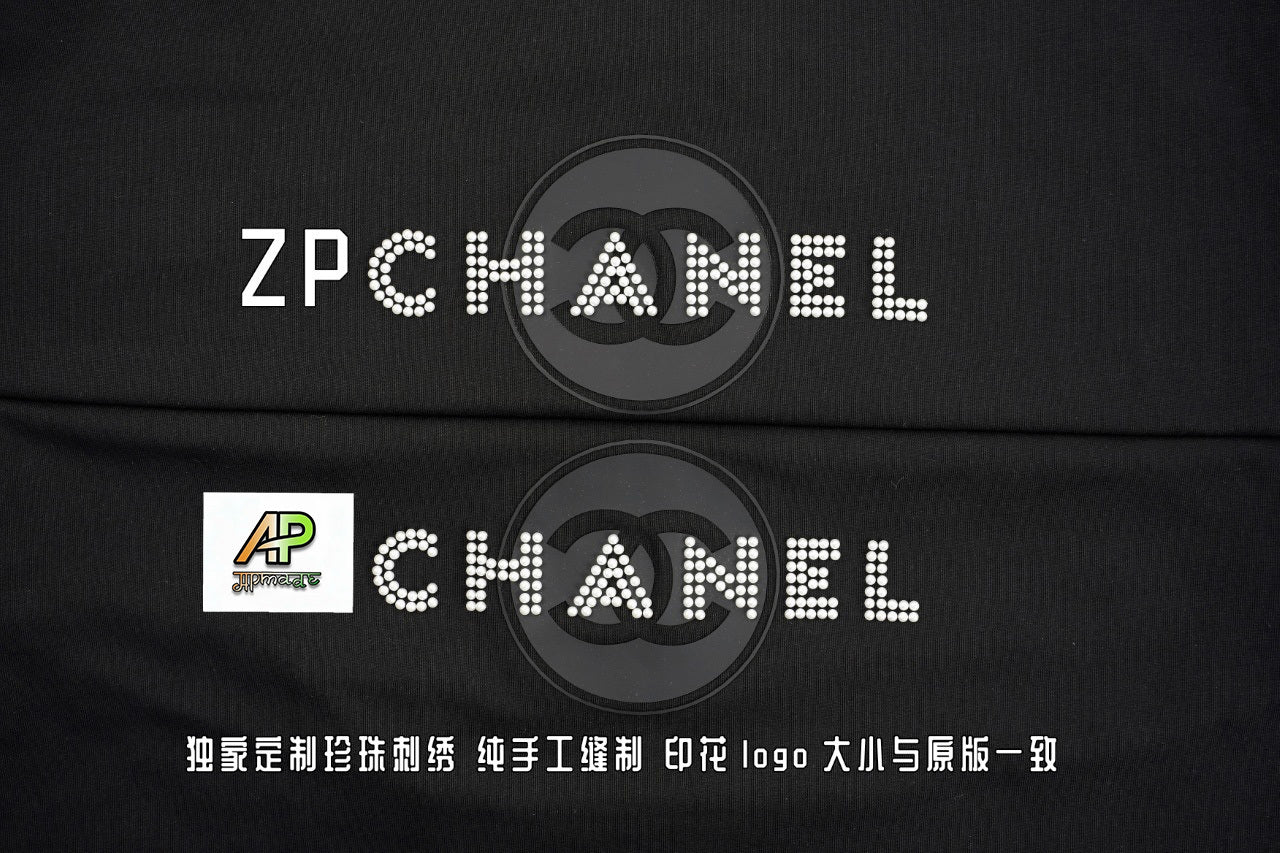 Chanel Pearl Logo Short-Sleeve T-Shirt
