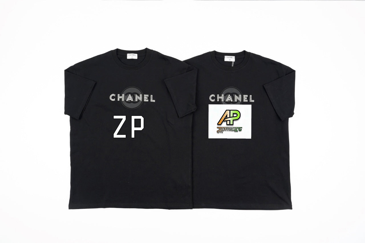 Chanel Pearl Logo Short-Sleeve T-Shirt