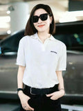 Miu Miu Classic Logo Embroidered Polo Shirt