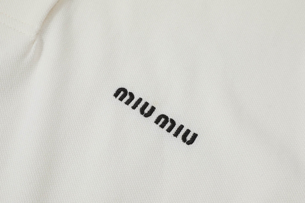 Miu Miu Classic Logo Embroidered Polo Shirt