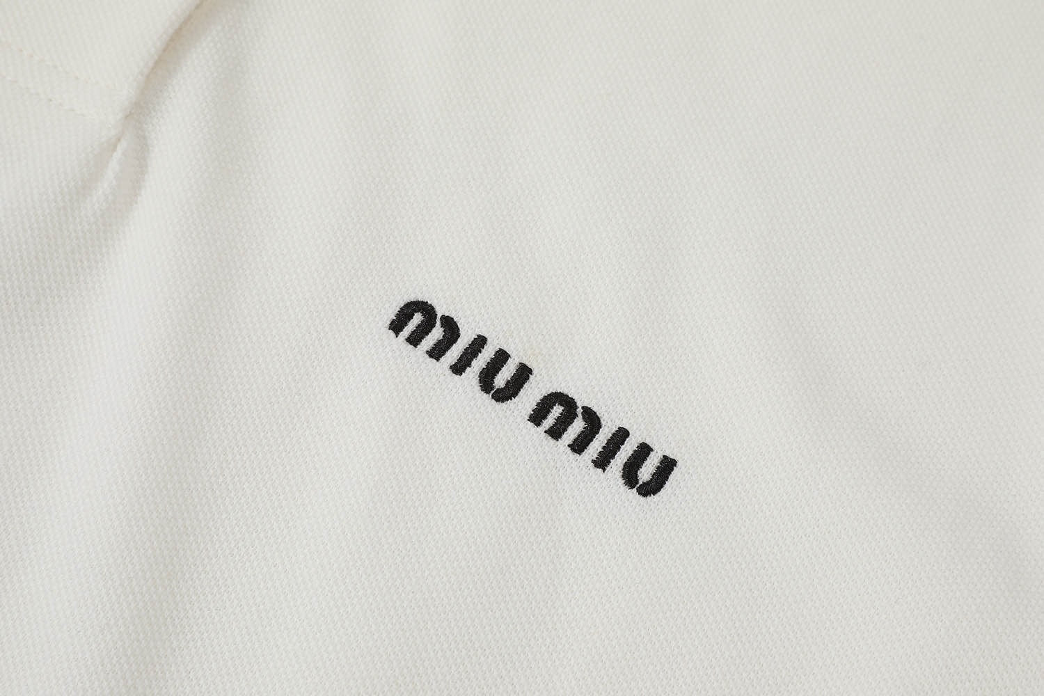 Miu Miu Classic Logo Embroidered Polo Shirt