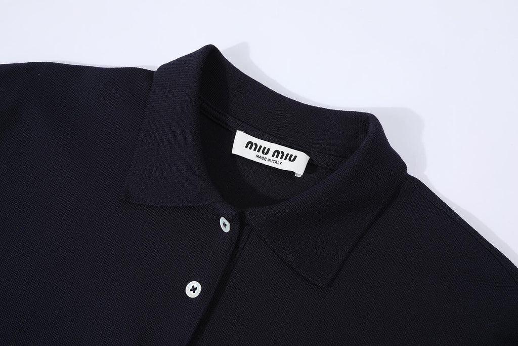 Miu Miu Classic Logo Embroidered Polo Shirt