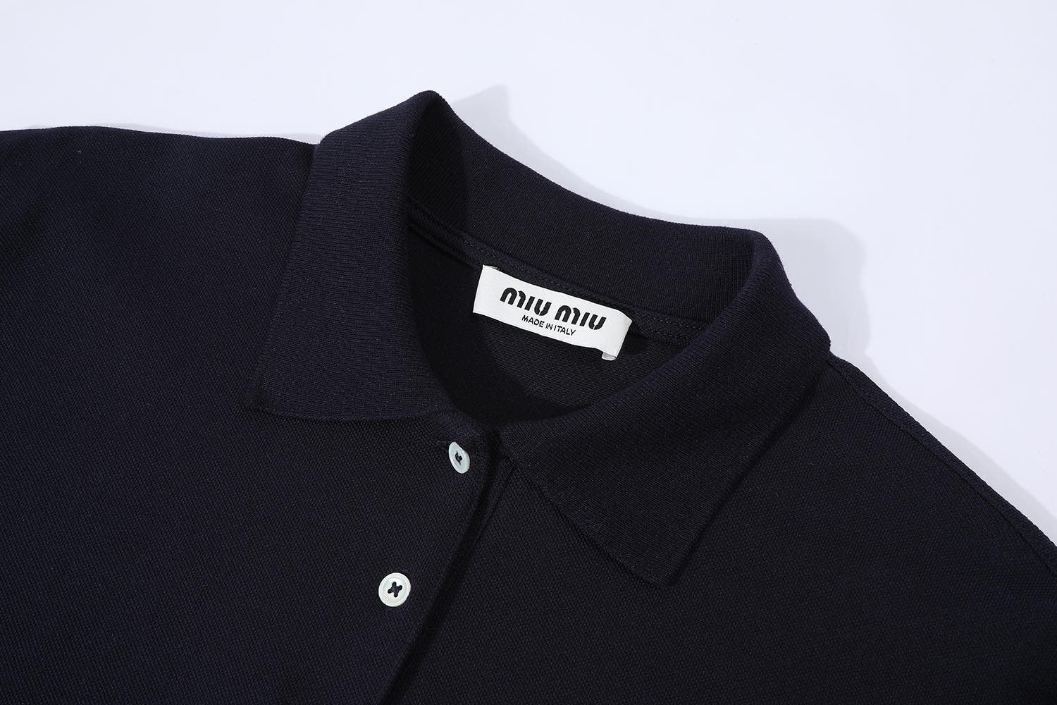 Miu Miu Classic Logo Embroidered Polo Shirt