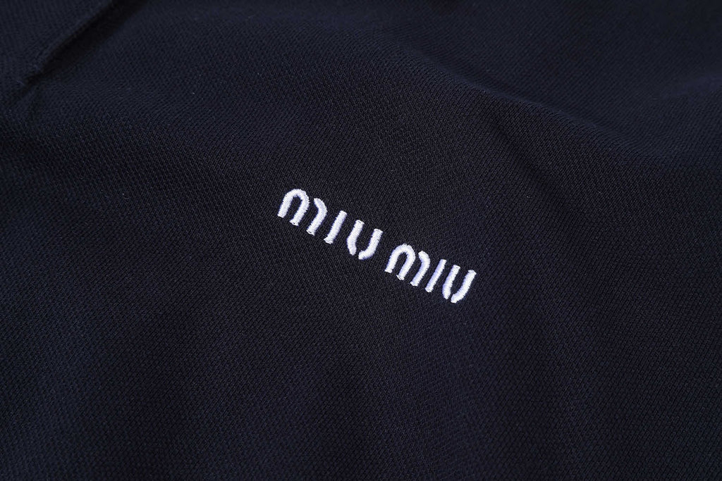 Miu Miu Classic Logo Embroidered Polo Shirt