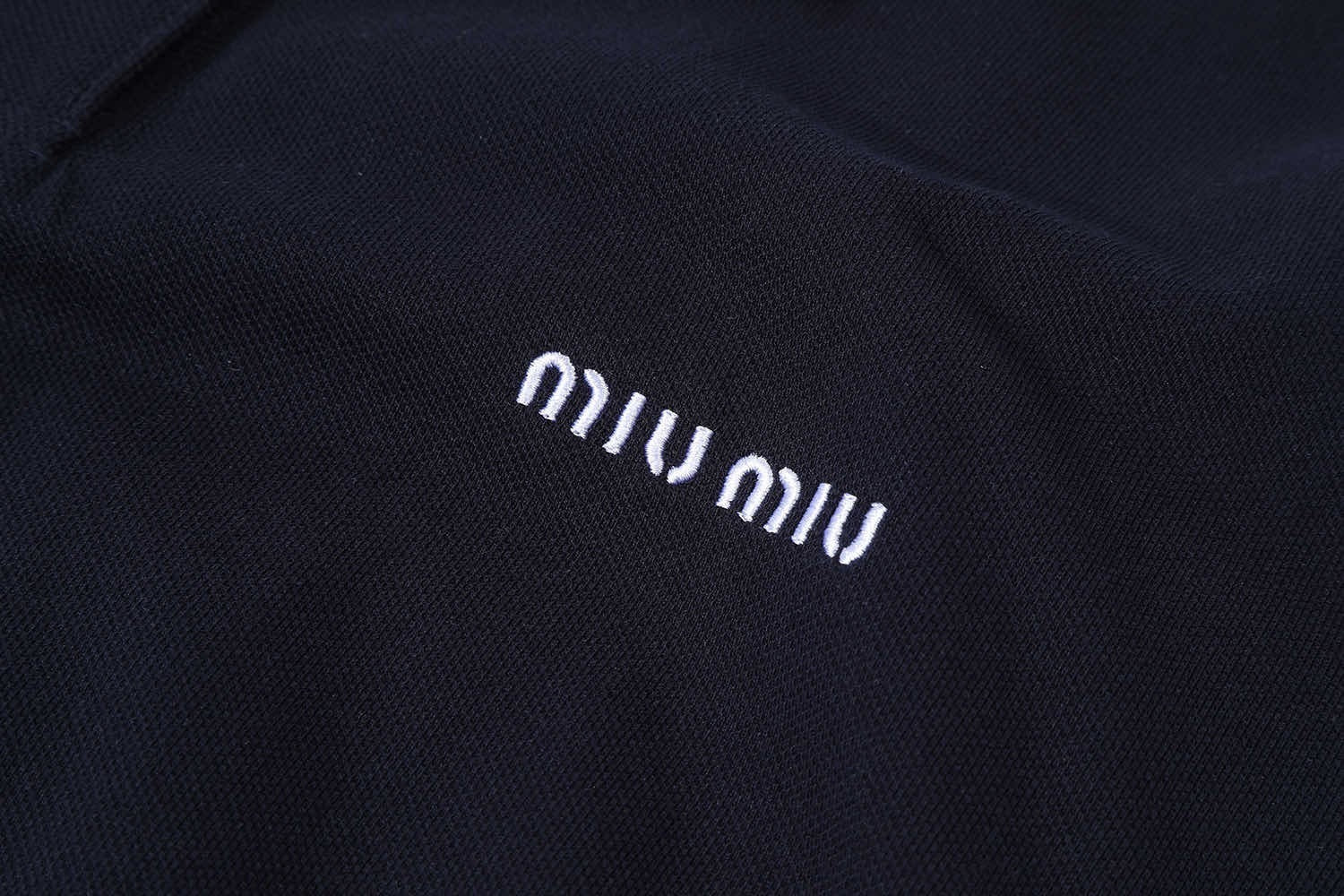 Miu Miu Classic Logo Embroidered Polo Shirt