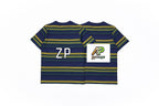 Miu Miu FW25 Yellow-Green Striped Short-Sleeve T-Shirt