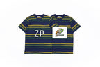 Miu Miu FW25 Yellow-Green Striped Short-Sleeve T-Shirt