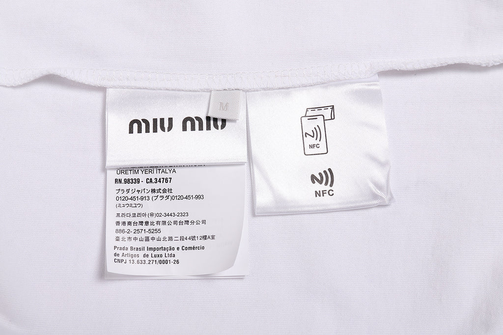 Miu Miu Classic Letter Logo Short-Sleeve T-Shirt