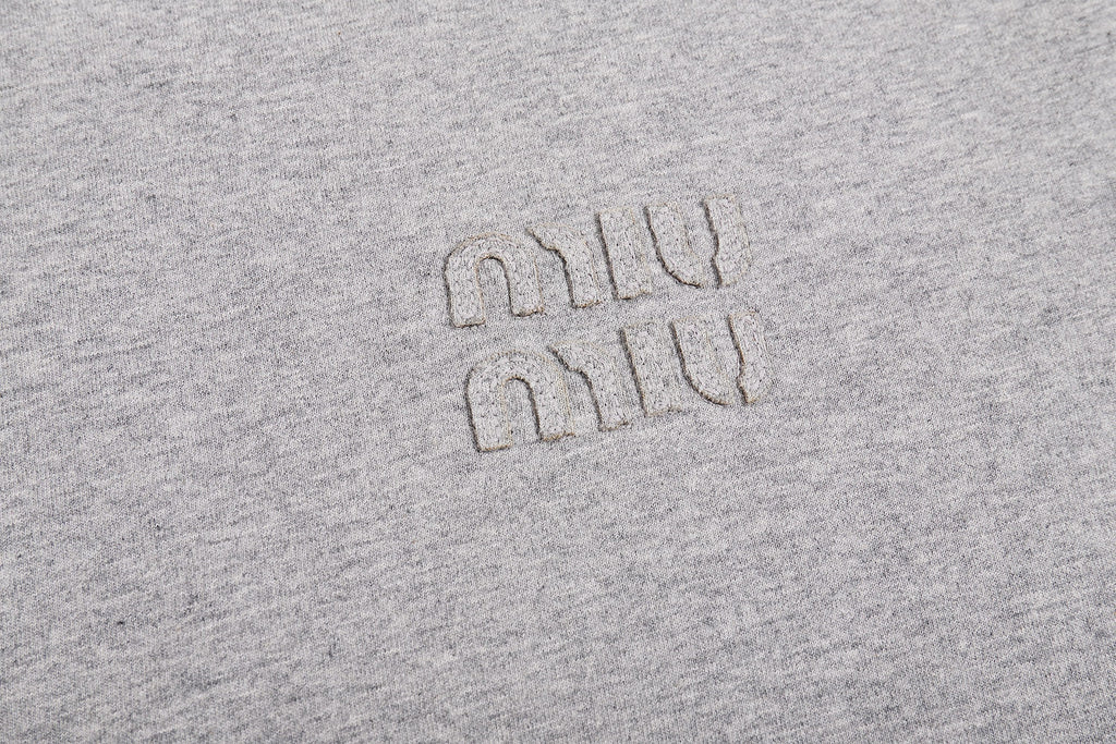 Miu Miu Classic Letter Logo Short-Sleeve T-Shirt