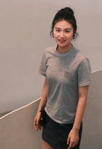 Miu Miu Grey Logo Short-Sleeve T-Shirt