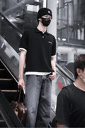 Miu Miu Micro-Logo Embroidery Patchwork Polo Shirt