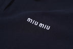 Miu Miu Micro-Logo Embroidery Patchwork Polo Shirt