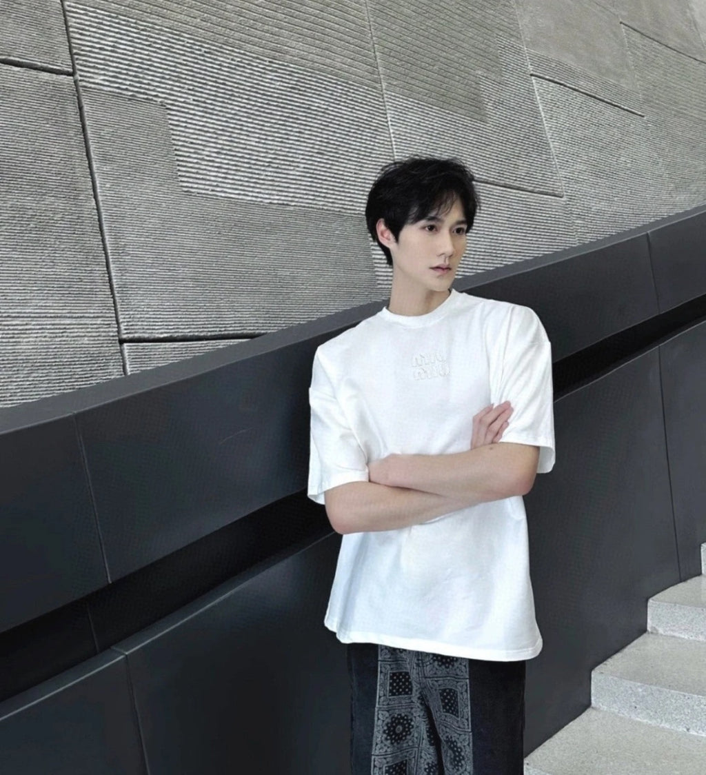 Miu Miu Logo Short-Sleeve T-Shirt White