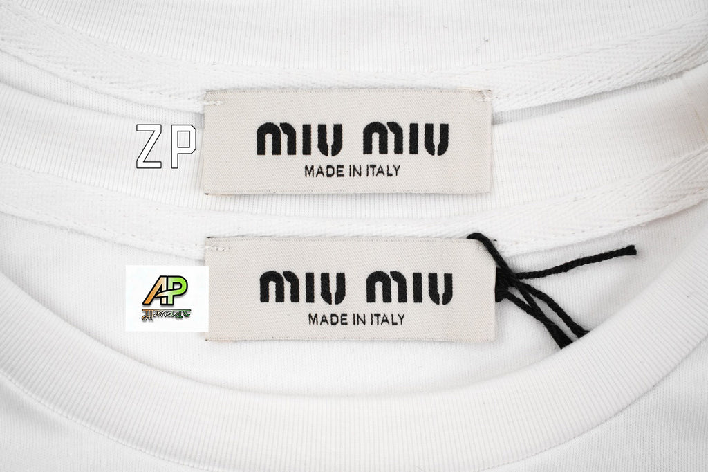 Miu Miu Logo Short-Sleeve T-Shirt White