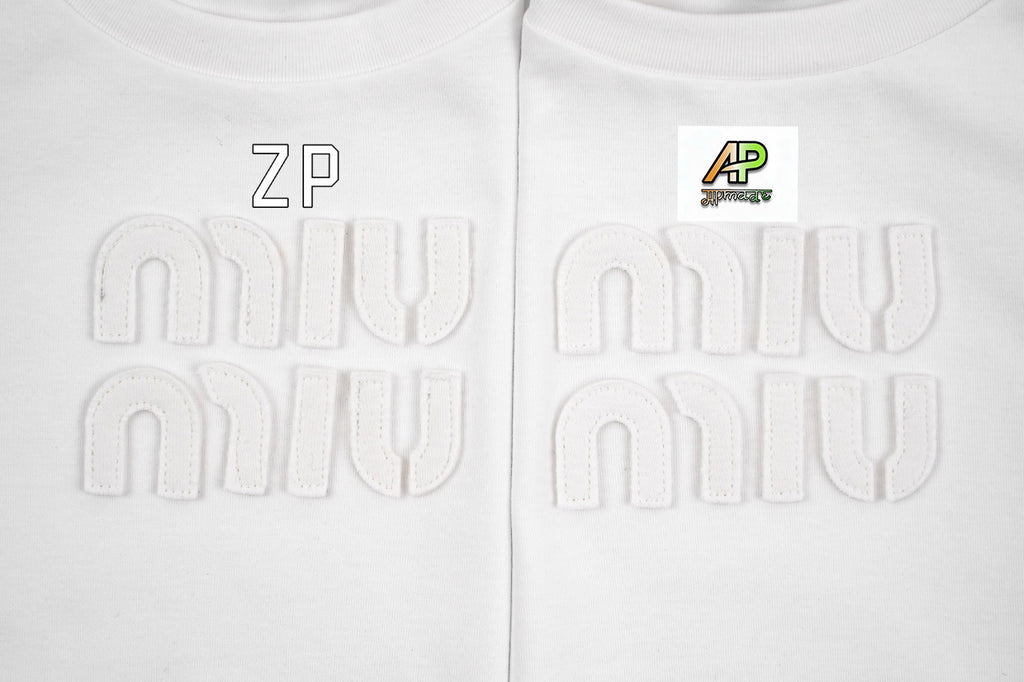Miu Miu Logo Short-Sleeve T-Shirt White