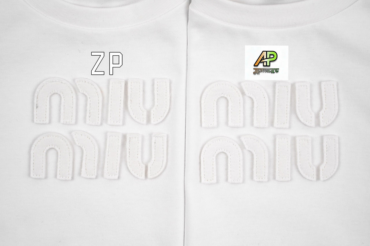 Miu Miu Logo Short-Sleeve T-Shirt White