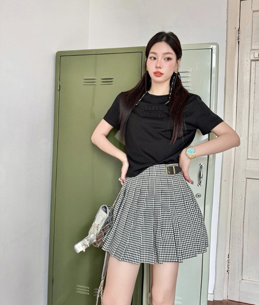 Miu Miu Logo Short-Sleeve T-Shirt White