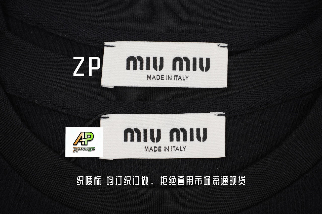 Miu Miu Logo Short-Sleeve T-Shirt White