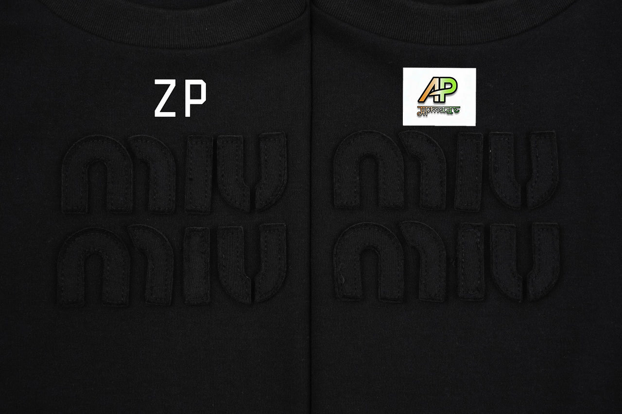 Miu Miu Logo Short-Sleeve T-Shirt White