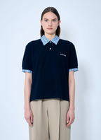 Miu Miu 25SS Checkered Logo Polo Shirt