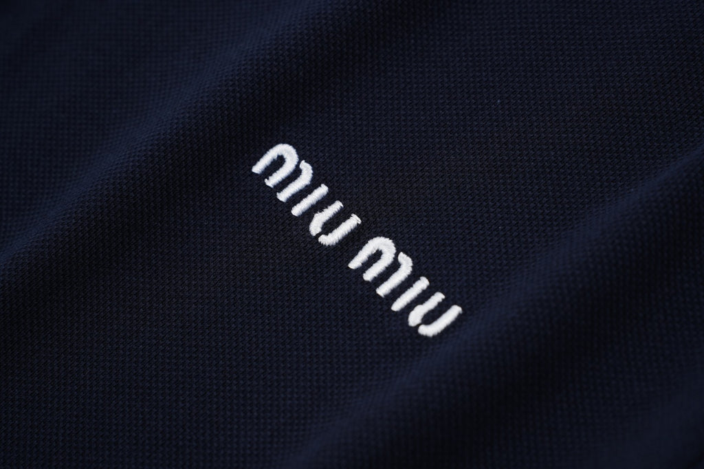 Miu Miu 25SS Checkered Logo Polo Shirt