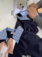 Miu Miu 25SS Checkered Logo Polo Shirt