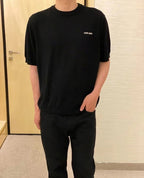 Miu Miu 25SS Classic Embroidered Logo Letter T-Shirt