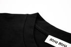 Miu Miu 25SS Classic Embroidered Logo Letter T-Shirt