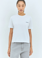Miu Miu 25SS Classic Embroidered Logo Letter T-Shirt