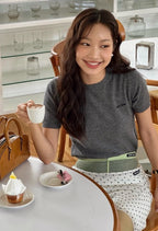 Miu Miu Cashmere Blend Logo Knit Top