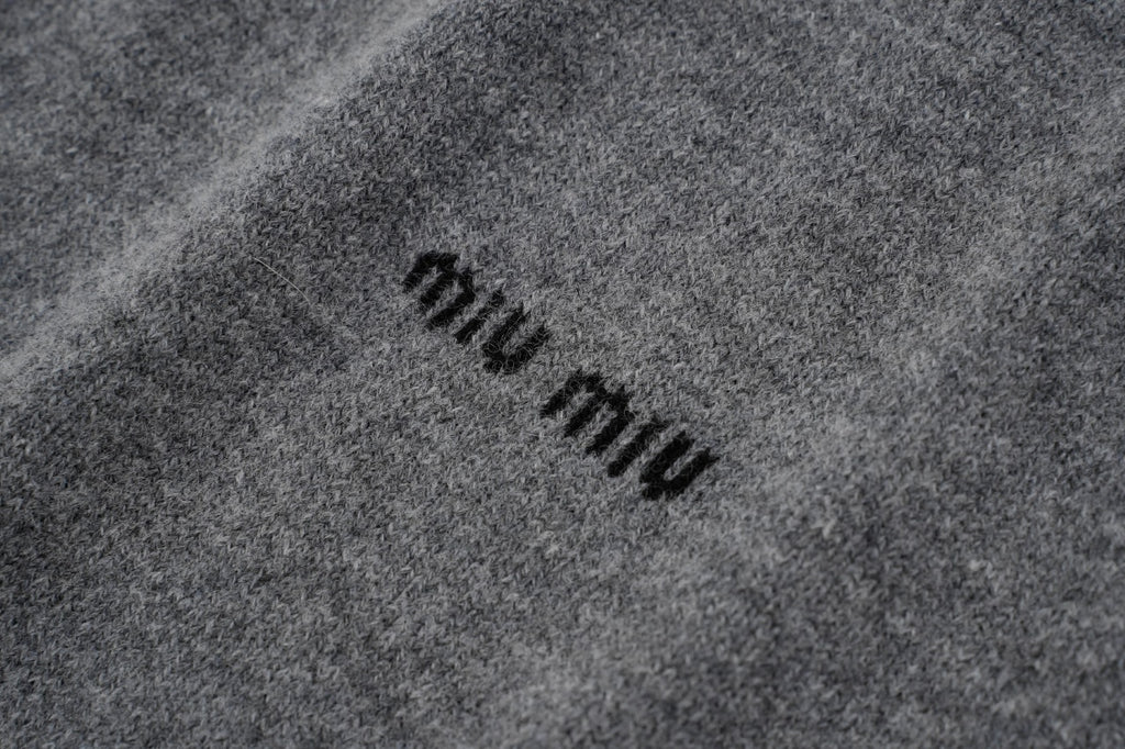 Miu Miu Cashmere Blend Logo Knit Top