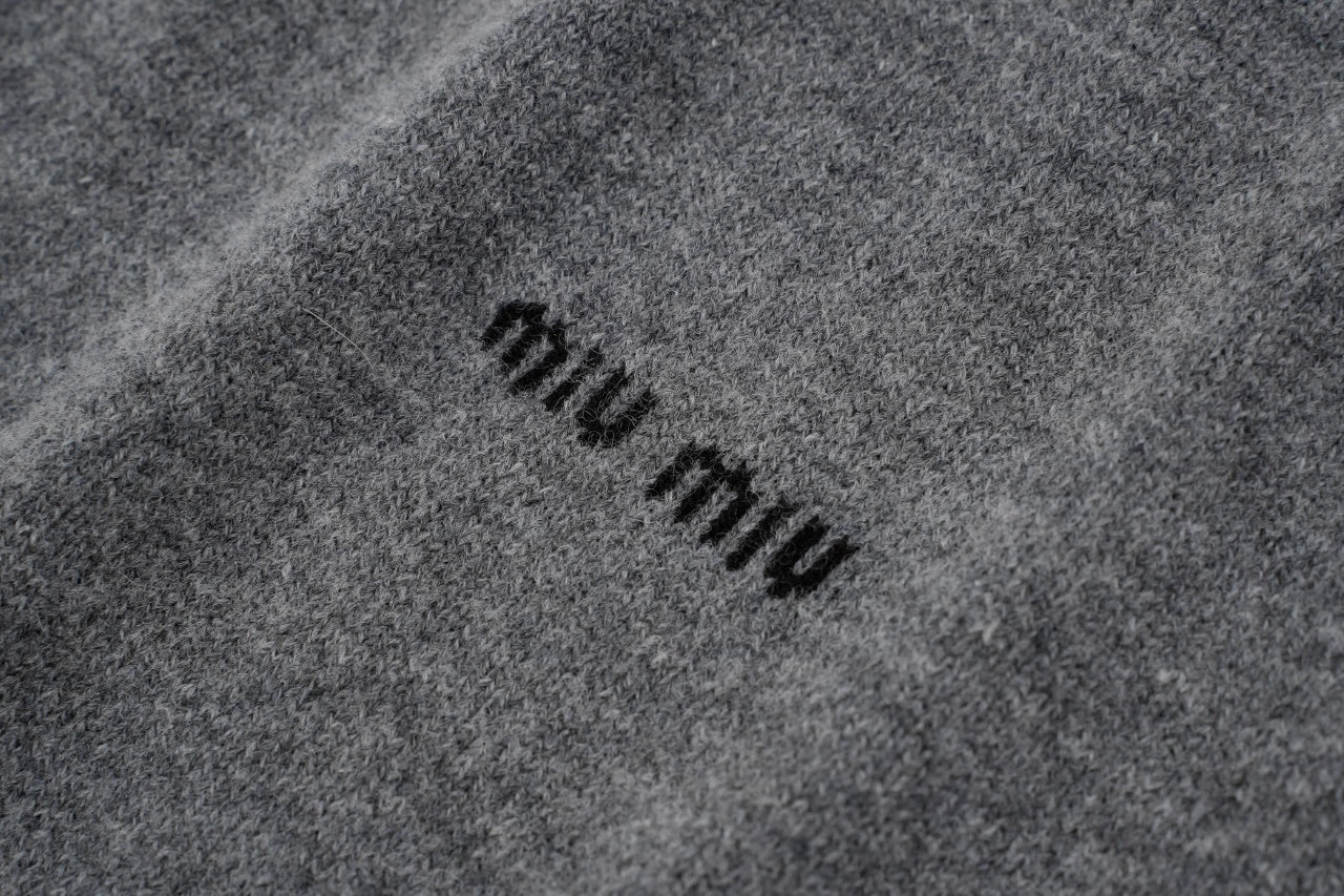 Miu Miu Cashmere Blend Logo Knit Top