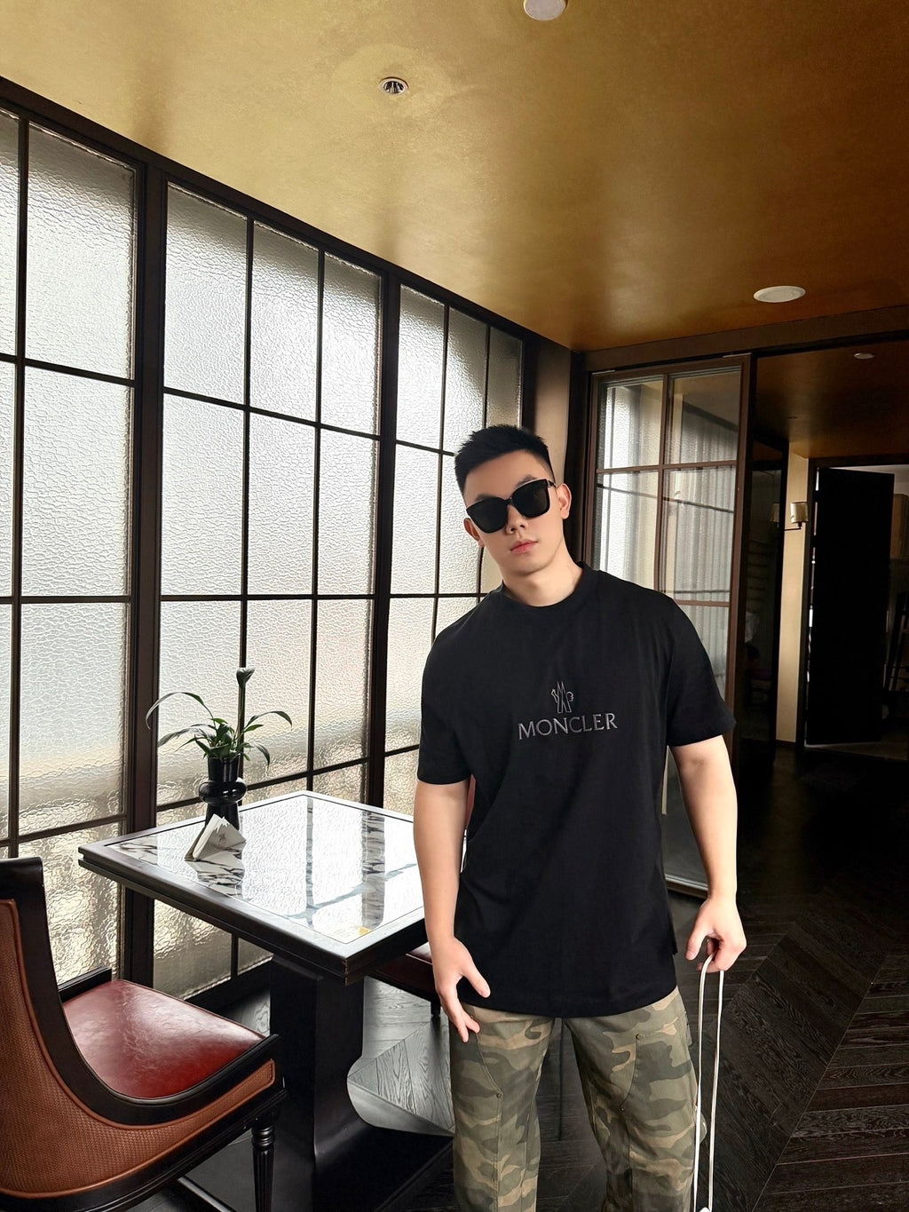 Moncler 26SS Plastisol Print Crew Neck Short-Sleeve T-Shirt