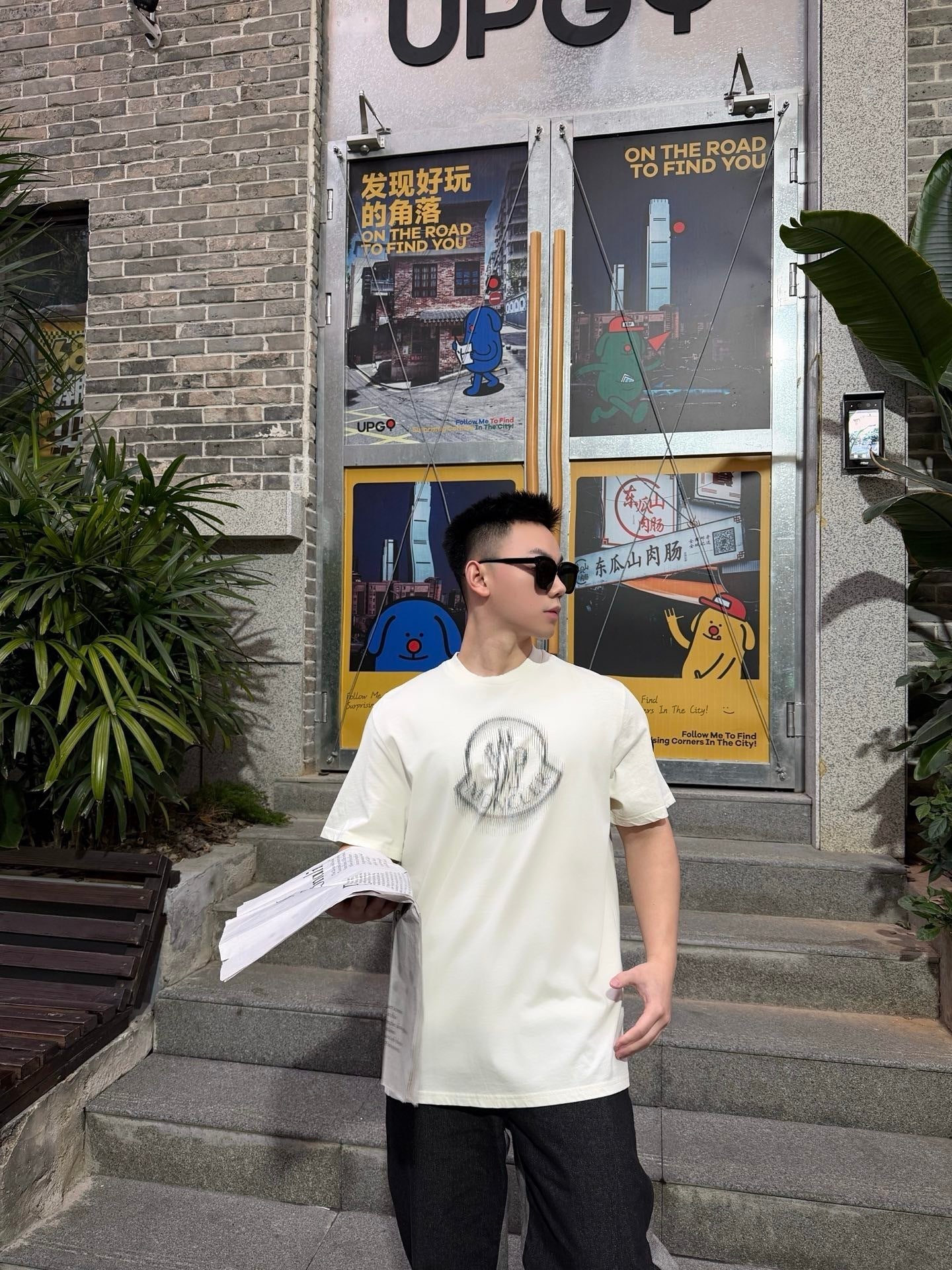 Moncler 26SS Blurred Letter Logo Print Short-Sleeve T-Shirt
