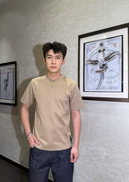Fendi Double F Metal Heat Transfer Logo Short-Sleeve T-Shirt