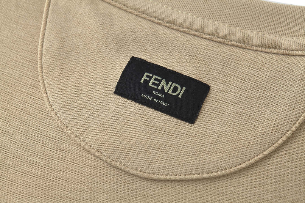 Fendi Double F Metal Heat Transfer Logo Short-Sleeve T-Shirt