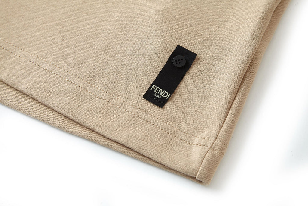 Fendi Double F Metal Heat Transfer Logo Short-Sleeve T-Shirt