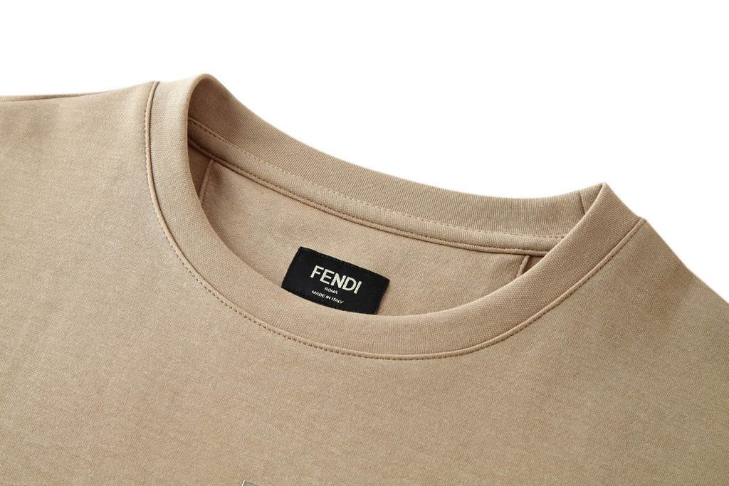 Fendi Double F Metal Heat Transfer Logo Short-Sleeve T-Shirt
