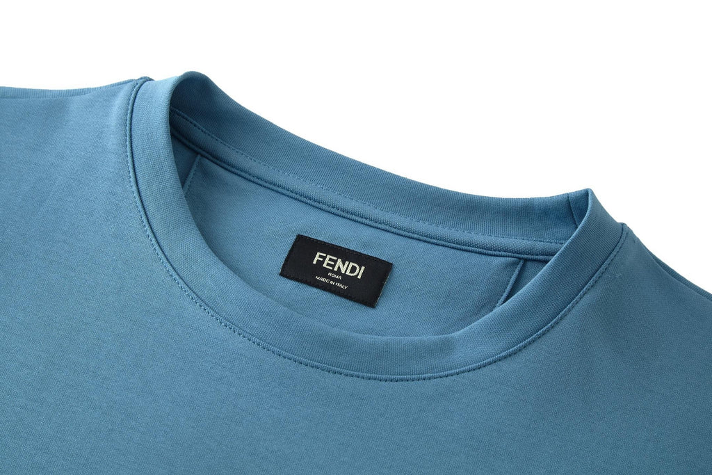 Fendi Double F Metal Heat Transfer Logo Short-Sleeve T-Shirt