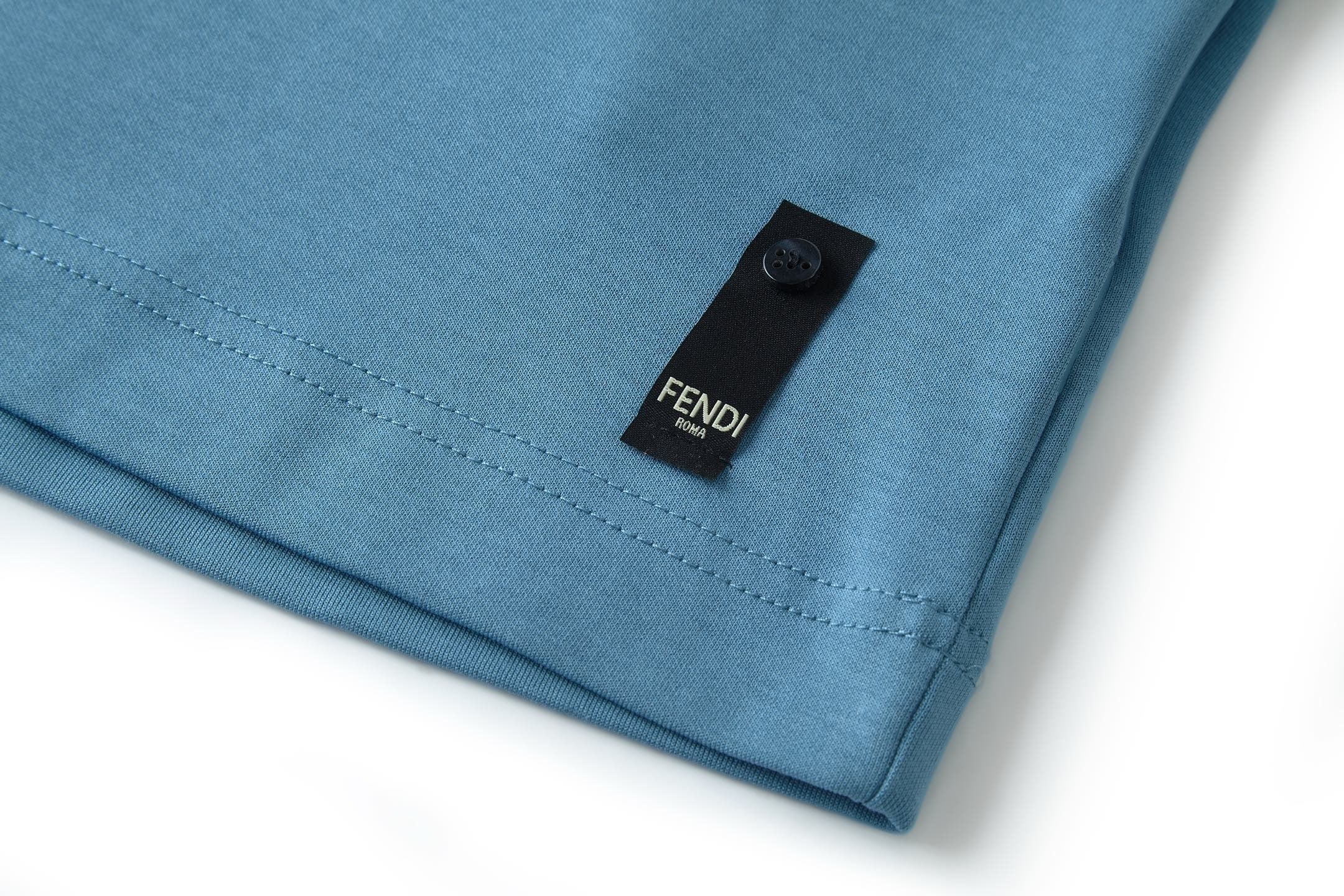 Fendi Double F Metal Heat Transfer Logo Short-Sleeve T-Shirt