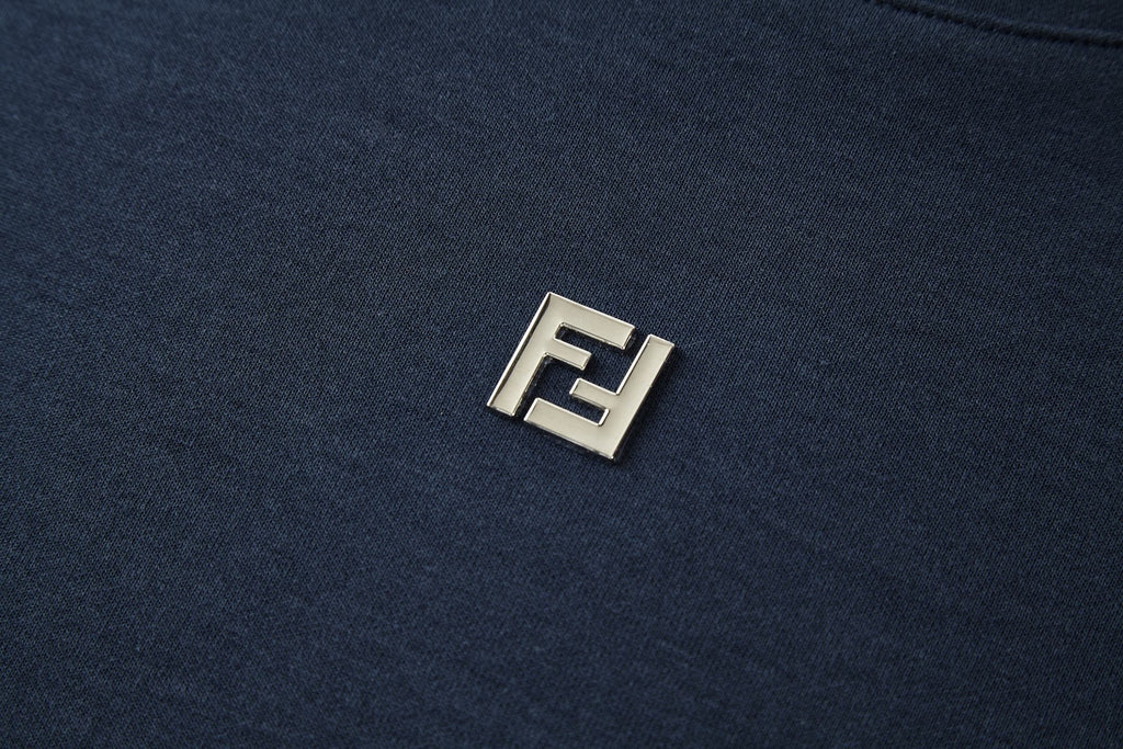 Fendi Double F Metal Heat Transfer Logo Short-Sleeve T-Shirt
