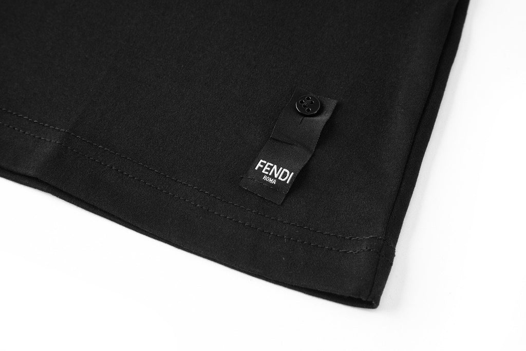 Fendi Double F Metal Heat Transfer Logo Short-Sleeve T-Shirt