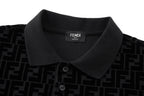 Fendi Mercerized Flocked Polo Shirt