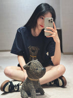 Fendi Puppy Appliqué Embroidered Short-Sleeve T-Shirt
