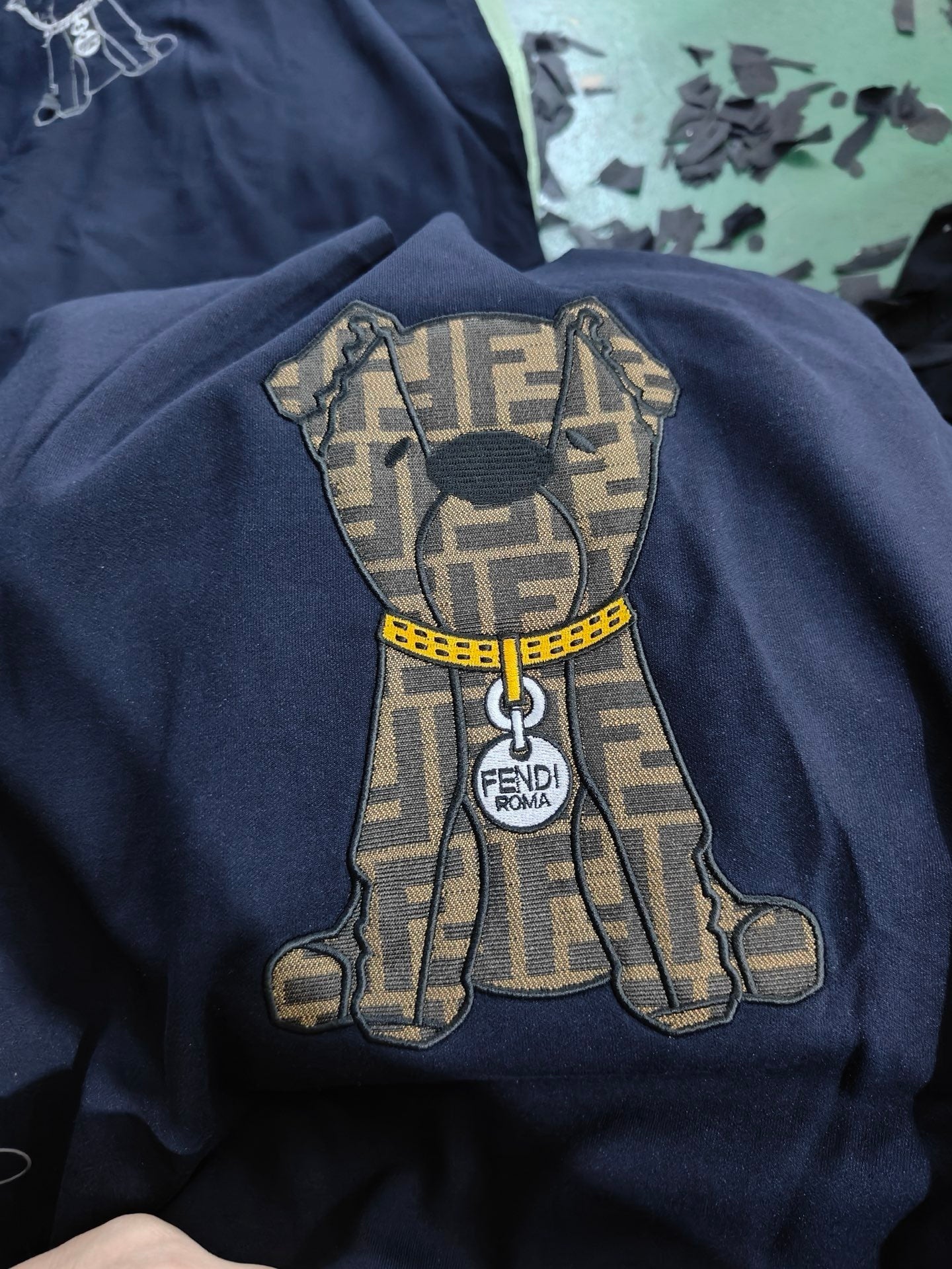 Fendi Puppy Appliqué Embroidered Short-Sleeve T-Shirt