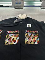 Fendi Mercerized Embroidered Button-Front Short-Sleeve Shirt