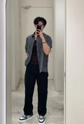 Fendi FF Monogram Denim Short-Sleeve Shirt