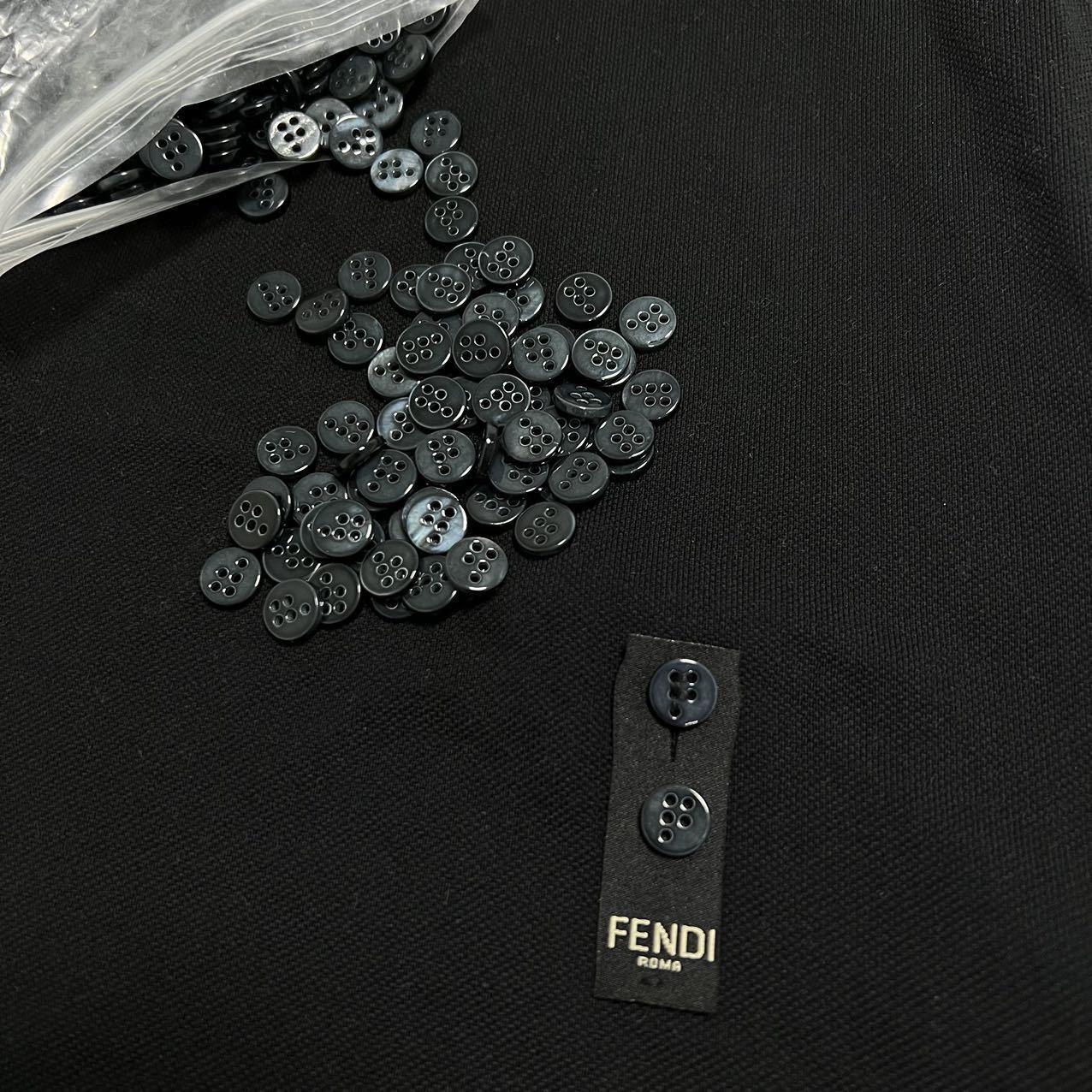 Fendi Hot-Stamped Double F Logo Stretch Piqué Polo Shirt