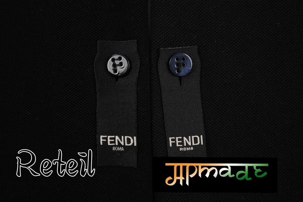 Fendi Hot-Stamped Double F Logo Stretch Piqué Polo Shirt